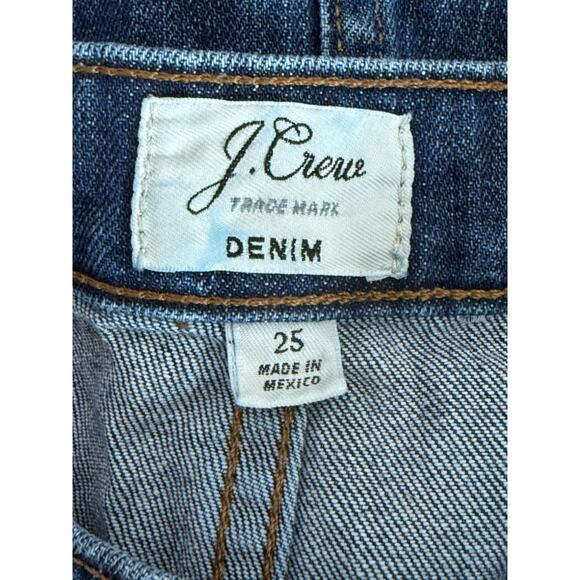 J. Crew A-Line Button Front Denim Knee Length Skirt 25 Dark Blue Wash #3750 - Picture 7 of 15